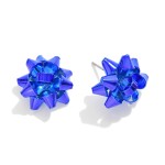 Metal Bow Stud Earrings 

- Approximately 0.75" L