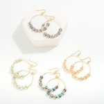 Wholesale dainty Circular Drop Earring Faceted Abalone Accent Beads L