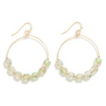 Wholesale dainty Circular Drop Earring Faceted Abalone Accent Beads L
