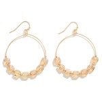 Dainty Circular Drop Earring Featuring Faceted Abalone Accent Beads

- Approximately 2" L