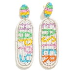 Wholesale seed Beaded Happy Easter Drop Earring L