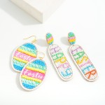 Wholesale seed Beaded Happy Easter Drop Earring L