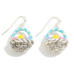 Wholesale metal Easter Egg Basket Drop Earrings L