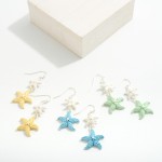 Wholesale linked Metal Starfish Drop Earrings L