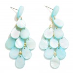 Wholesale pearlescent Disc Chandelier Drop Earring L