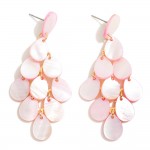 Pearlescent Disc Chandelier Drop Earring   

- Approximately 2.5" L