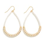 Wholesale monochromatic Beaded Teardrop Drop Earrings L