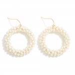 Wholesale pearl Wrapped Hoop Drop Earrings L