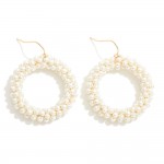 Pearl Wrapped Hoop Drop Earrings

- Approximately 2" L