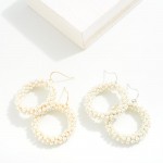 Pearl Wrapped Hoop Drop Earrings

- Approximately 2" L