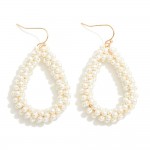Wholesale pearl Wrapped Teardrop Drop Earrings L