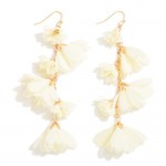 Wholesale metal Chain Link Drop Earring Lace Flower Detail L
