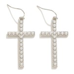 Wholesale pearl Studded Cross Drop Earrings L