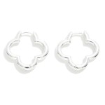 Clover Metal Hinged Huggie Hoop Earring

- Approximately 1" L
