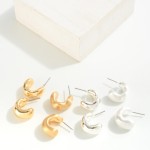 Wholesale metal Wavy Huggie Hoop Earring L