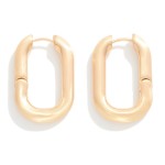 Rounded Rectangle Hinged Hoop Earring

- Approximately 1" L