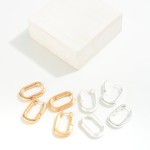 Wholesale rounded Rectangle Hinged Hoop Earring L