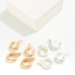 Wholesale metal Hinged Huggie Hoop Earrings Curl D