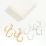Wholesale fuzed Metal Bead Stretched Hoop Earrings L