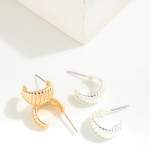 Wholesale small Metal Croissant Huggie Hoop Earring L