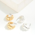 Wholesale metal Croissant Huggie Hoop Earring L
