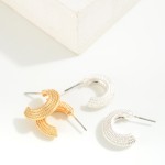 Dimpled Metal Huggie Hoop Earring

- Approximately 0.75" L
