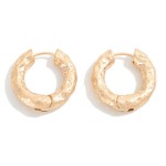 Wholesale dimpled Metal Hinged Huggie Hoop Earring L