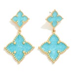 Wholesale linked Resin Enamel Swirl Clover Drop Earrings L