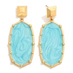 Wholesale resin Enamel Swirl Oval Drop Earrings Metal Stud Border Backing L