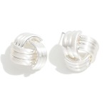 Wholesale metal Basket Weave Cluster Post Drop Earrings L