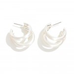 Wholesale triple Strand Metallic Drop Hoop Earring L