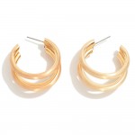 Wholesale triple Strand Metallic Drop Hoop Earring L