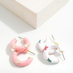 Wholesale enamel Easter Bunny Pattern Hoop Earrings D