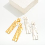 Wholesale hammered Metal Bar Drop Earrings L