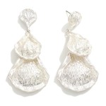 Linked Metal Flower Petals Drop Earrings

- Approximately 2.5" L