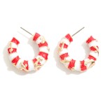 Enamel Coated Stripe Anchors Hoop Earrings

- Approximately 1" D
- Hypoallergenic
- Titanium Post / Brass Hook