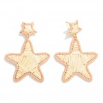 Wholesale raffia Wrapped Star Drop Earring L