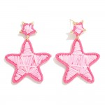 Wholesale raffia Wrapped Star Drop Earring L