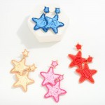 Wholesale raffia Wrapped Star Drop Earring L