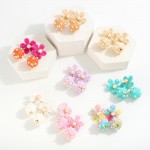 Wholesale raffia Flower Drop Earring Pearl Accents L