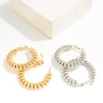 Wholesale metal Pressed Spiral Hoop Earrings D
