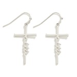 Metal "Faith" Cross Drop Earrings

- Approximately 1.5" L