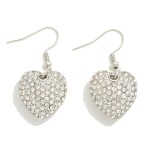 Rhinestone Pave Puffy Heart Drop Earrings

- Approximately 1.5" L