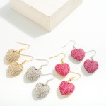 Wholesale rhinestone Pave Puffy Heart Drop Earrings L