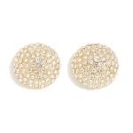 Rhinestone Pave Oversized Stud Earrings

- Approximately .75" W