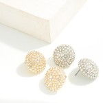 Wholesale rhinestone Pave Oversized Stud Earrings W