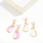 Enamel Coated Golf Bag Drop Earrings With Pearl Stud Posts

- Approximately 2" L