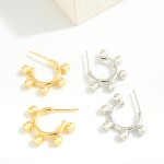 Wholesale gold Dipped Metal Stud Huggie Hoop Earrings Brass Base Hypoallergenic