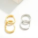 Wholesale dainty Gold Dipped CZ Paved Huggie Hoop Earrings Brass Base Hypoallerg