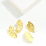 Wholesale gold Dipped Fan Drop Earrings L